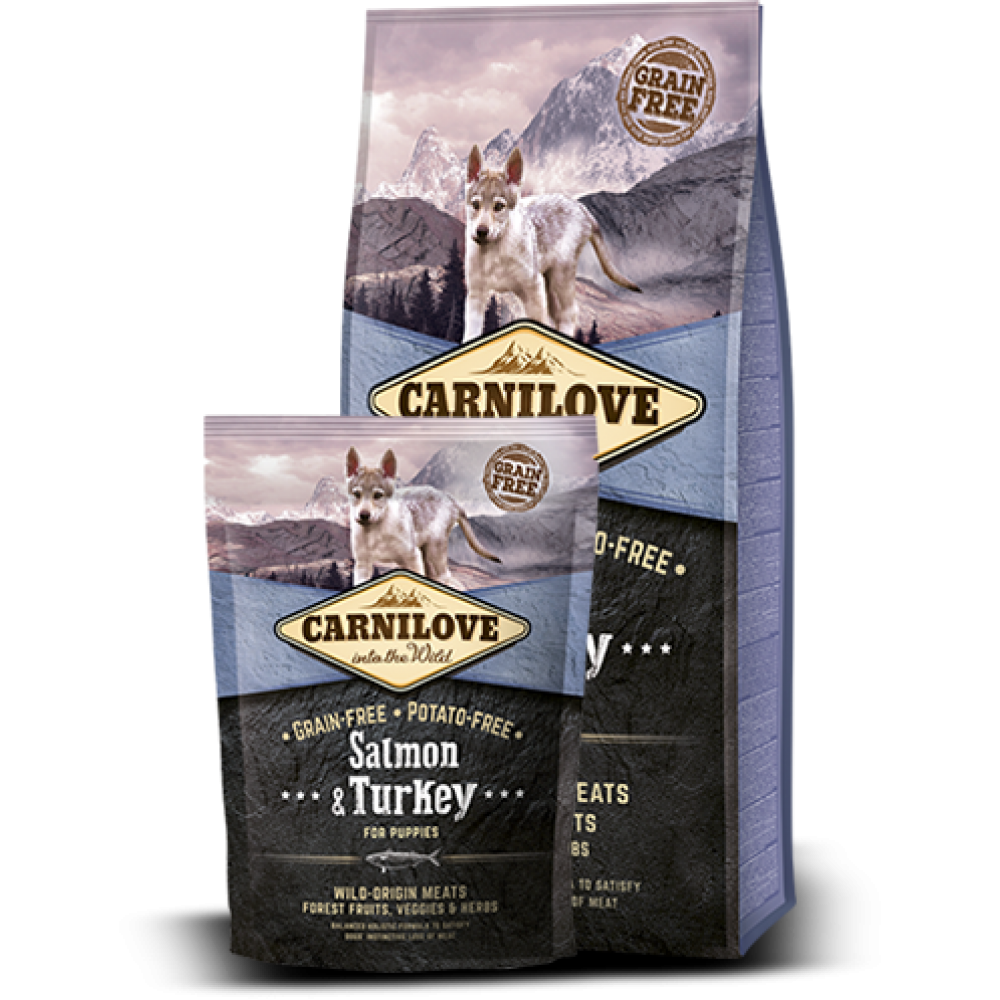 CARNILOVE Salmon & Turkey for puppies  1-12 MONTHS, 1,5kg